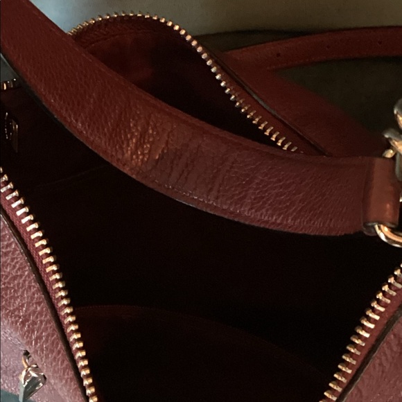 Coach curved eggplant shoulder bag, silver accents - Picture 4 of 4